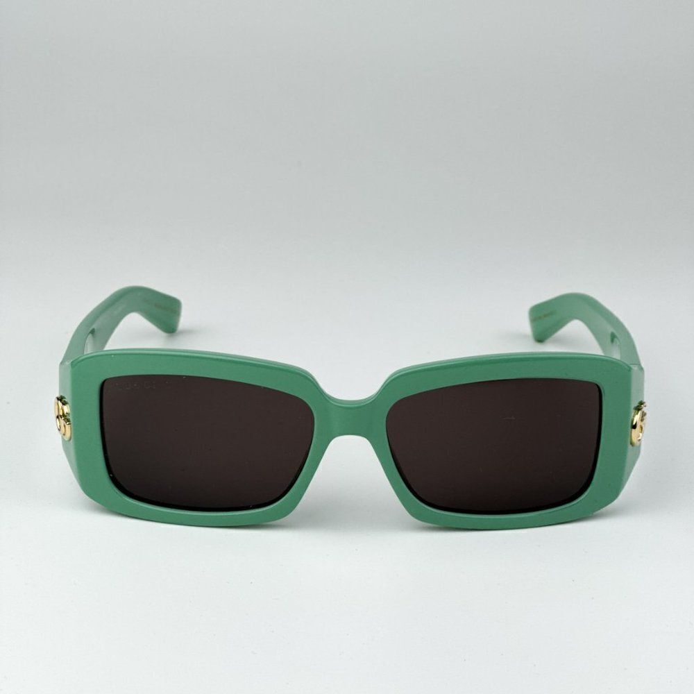 NEW Gucci GG1403S 004 Sage Green Gray Unisex Rectangle Sunglasses GG 1403S - Picture 6 of 11